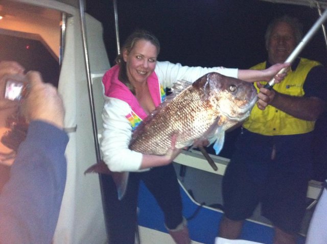 the missus new pb snapper caught 14th oct